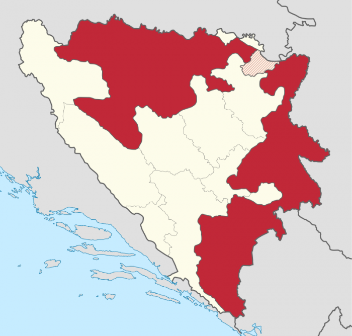 Mapa, karta Republike Srpske u BiH 
